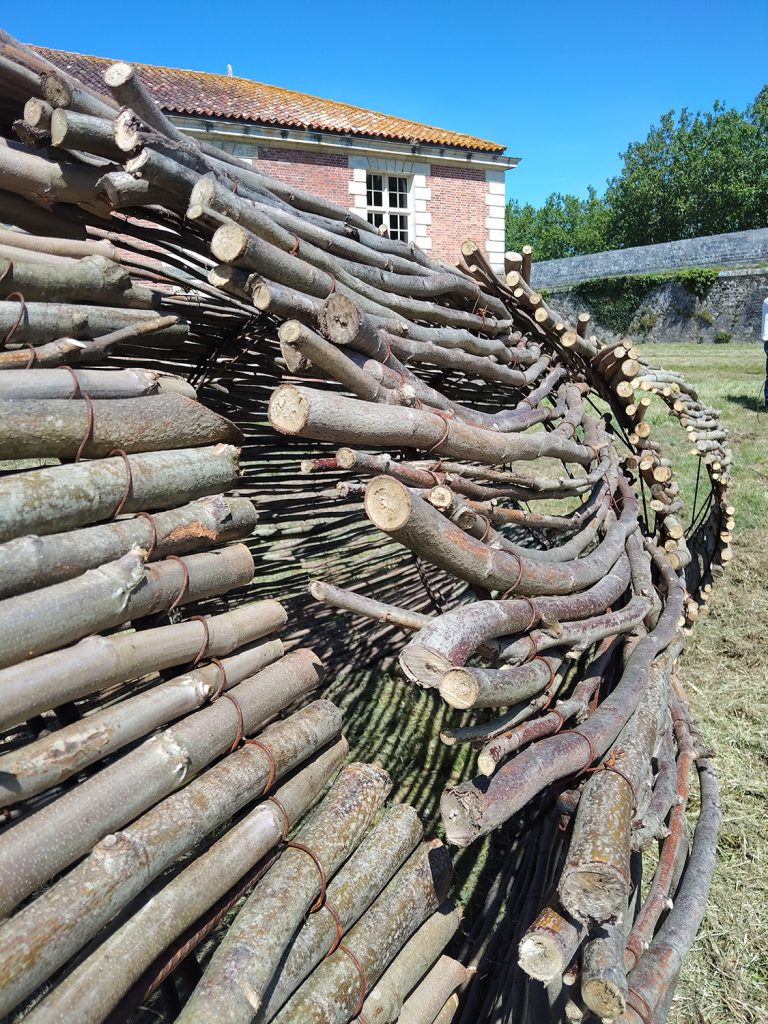 Œuvre collective "Réseaux connectés" Jardin Brouage et le monde.